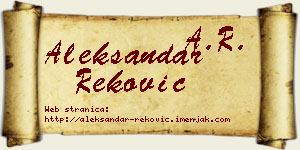 Aleksandar Reković vizit kartica